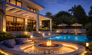 Fantástica villa en primera línea de golf con vistas fenomenales en venta en La Cala Golf Resort, Mijas, Costa del Sol 798145 