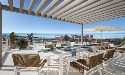 Apartamentos contemporáneos de lujo de obra nueva con encantadoras vistas al mar en venta en Manilva, Costa del Sol 797593