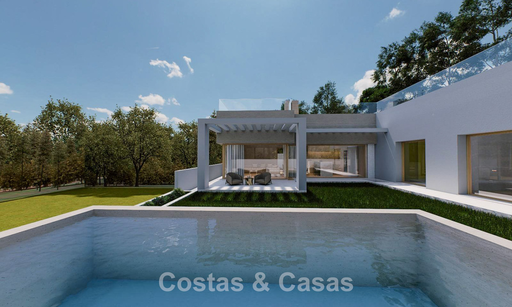 Proyecto de villa de obra nueva en venta junto a un campo de golf cerca del centro de Estepona 798391