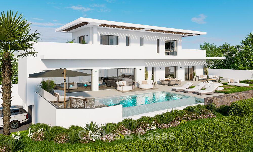 Villa exclusiva de obra nueva en venta a pocos minutos de la playa y de los campos de golf en Casares, Costa del Sol 798511