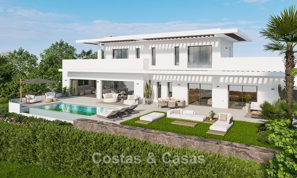 Villa exclusiva de obra nueva en venta a pocos minutos de la playa y de los campos de golf en Casares, Costa del Sol 798512