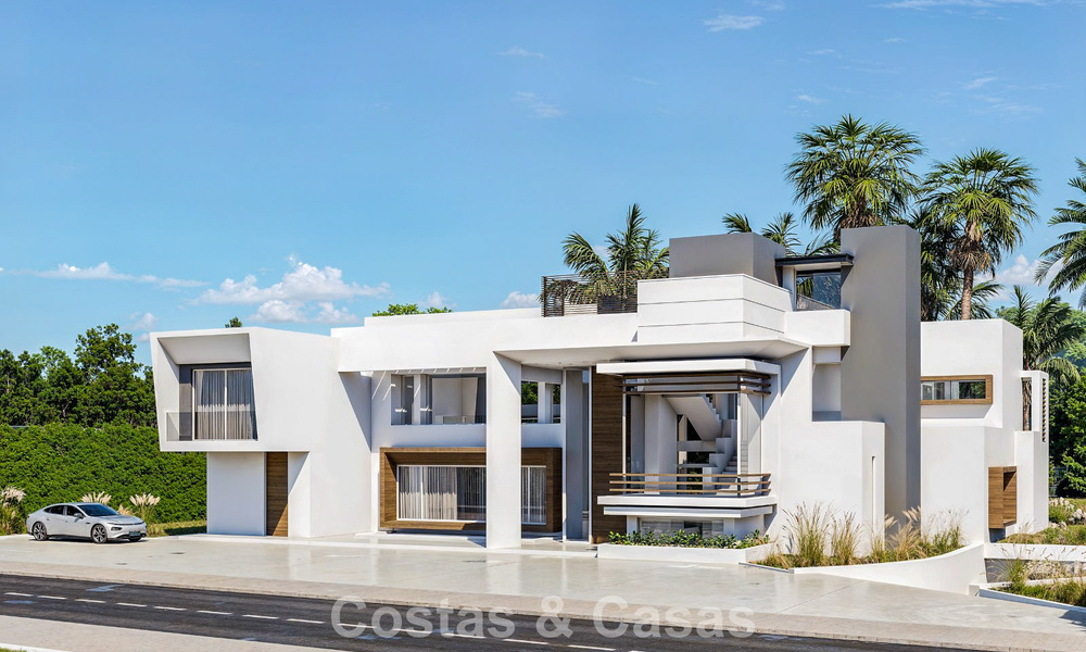 Villa moderna exclusiva en construcción en venta en Guadalmina Baja, Marbella 798830