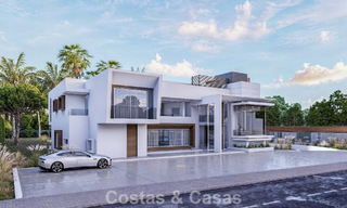Villa moderna exclusiva en construcción en venta en Guadalmina Baja, Marbella 798831 
