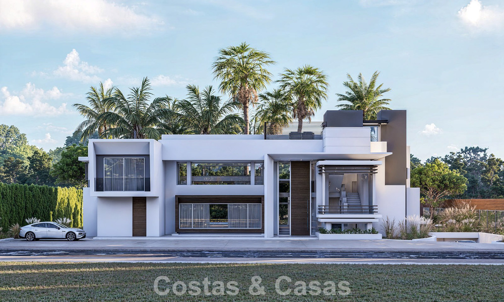 Villa moderna exclusiva en construcción en venta en Guadalmina Baja, Marbella 798832