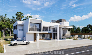 Villa moderna exclusiva en construcción en venta en Guadalmina Baja, Marbella 798837 