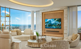 Villa de lujo de diseño con vistas panorámicas al mar en venta en un exclusivo resort de golf cerrado en Marbella - Benahavís 799030 