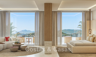 Villa de lujo de diseño con vistas panorámicas al mar en venta en un exclusivo resort de golf cerrado en Marbella - Benahavís 799032 
