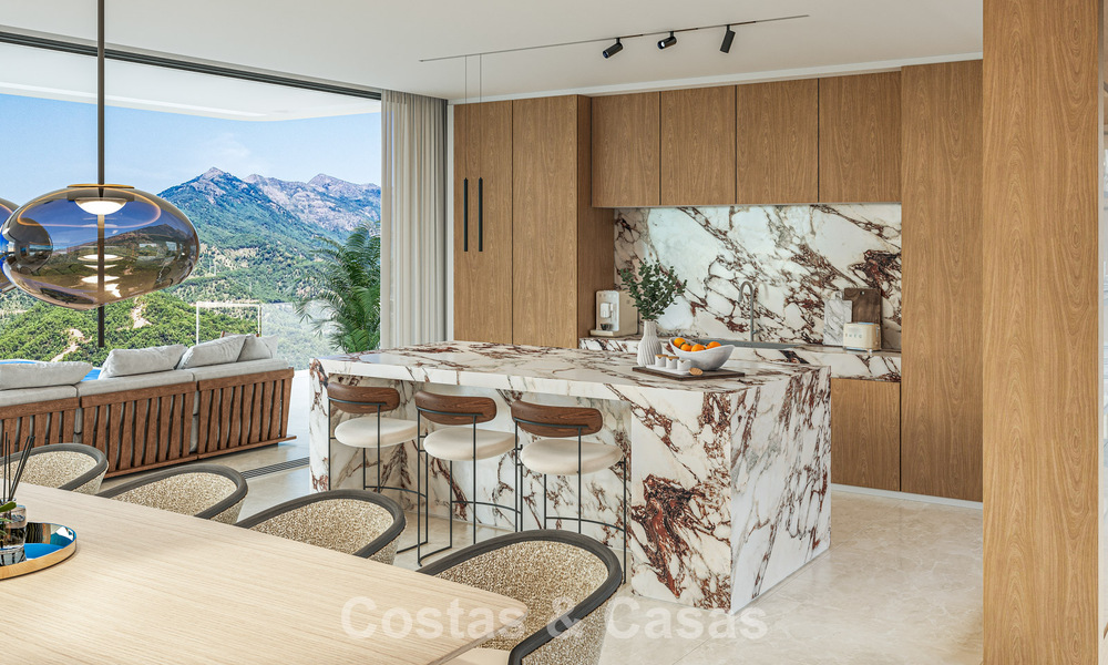 Villa de lujo de diseño con vistas panorámicas al mar en venta en un exclusivo resort de golf cerrado en Marbella - Benahavís 799037