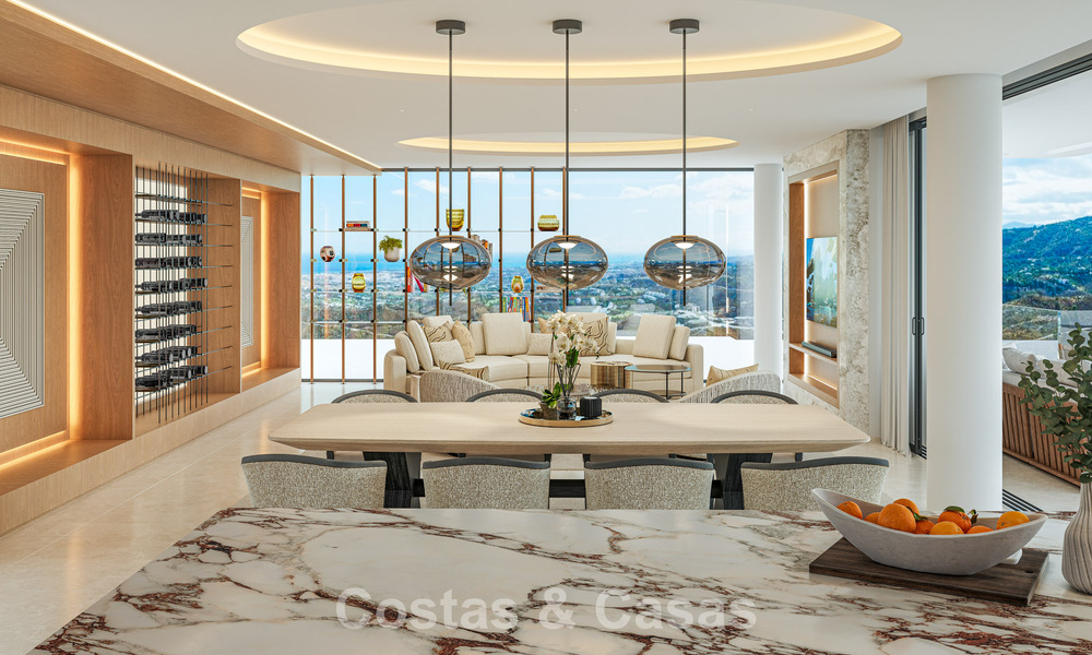 Villa de lujo de diseño con vistas panorámicas al mar en venta en un exclusivo resort de golf cerrado en Marbella - Benahavís 799038