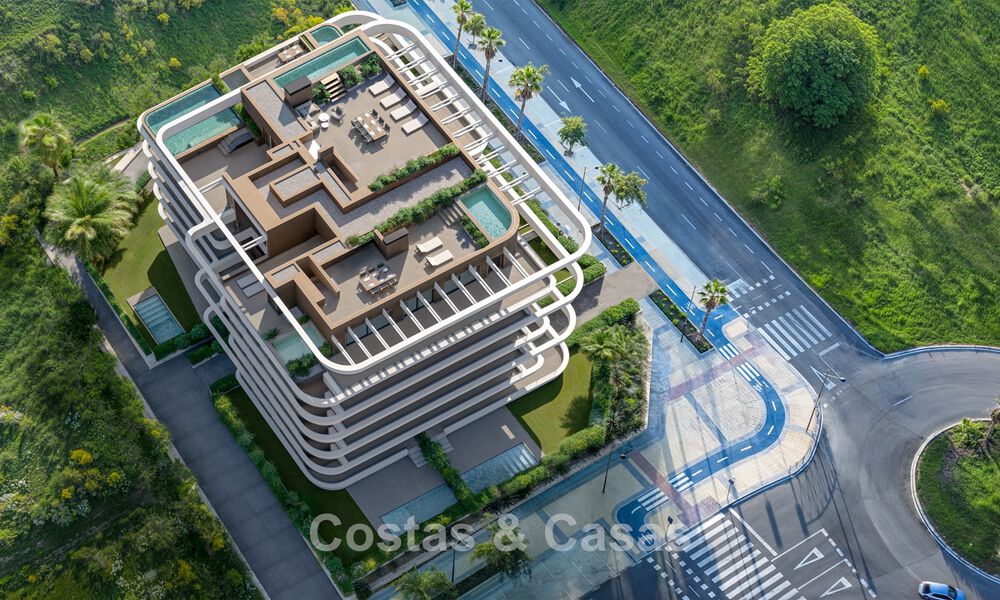 ¡Lanzamiento! Modernos apartamentos de obra nueva con vistas al mar en venta en el centro de Estepona 799530