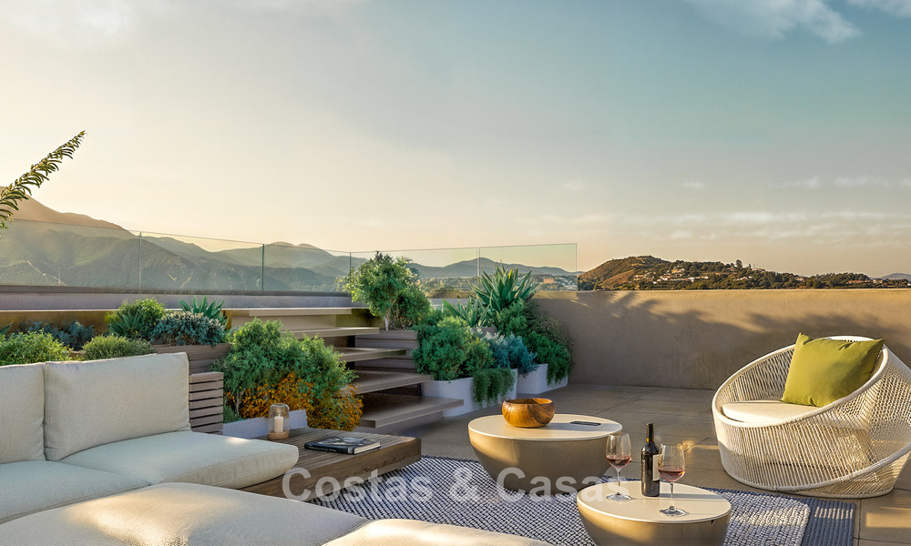 ¡Lanzamiento! Modernos apartamentos de obra nueva con vistas al mar en venta en el centro de Estepona 799545