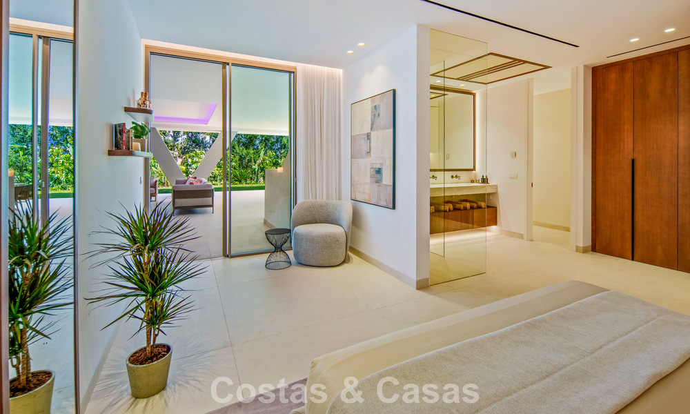 Villa contemporánea de diseño con vistas panorámicas en venta en el Valle del Golf de Nueva Andalucía, Marbella 800112