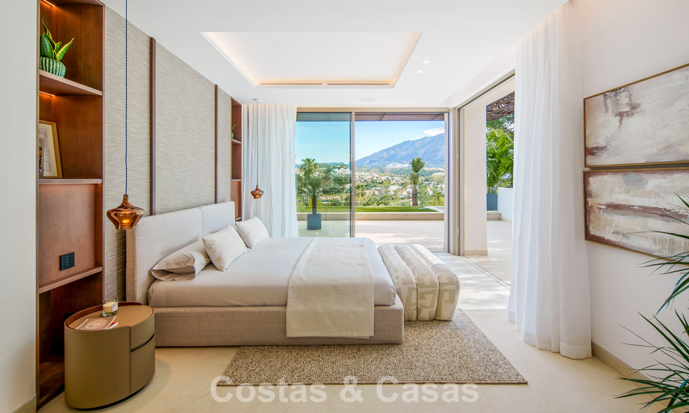 Villa contemporánea de diseño con vistas panorámicas en venta en el Valle del Golf de Nueva Andalucía, Marbella 800164