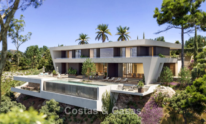 Villa de lujo de última generación en venta en las tranquilas colinas de Marbella - Benahavís con vistas al valle verde y al mar 800724