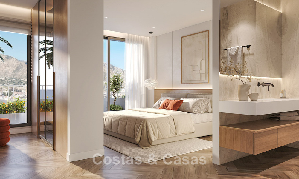 Apartamentos modernos con amplias terrazas y vistas al mar en venta en Torremolinos cerca La Cariheula, Málaga, Costa del Sol 801241