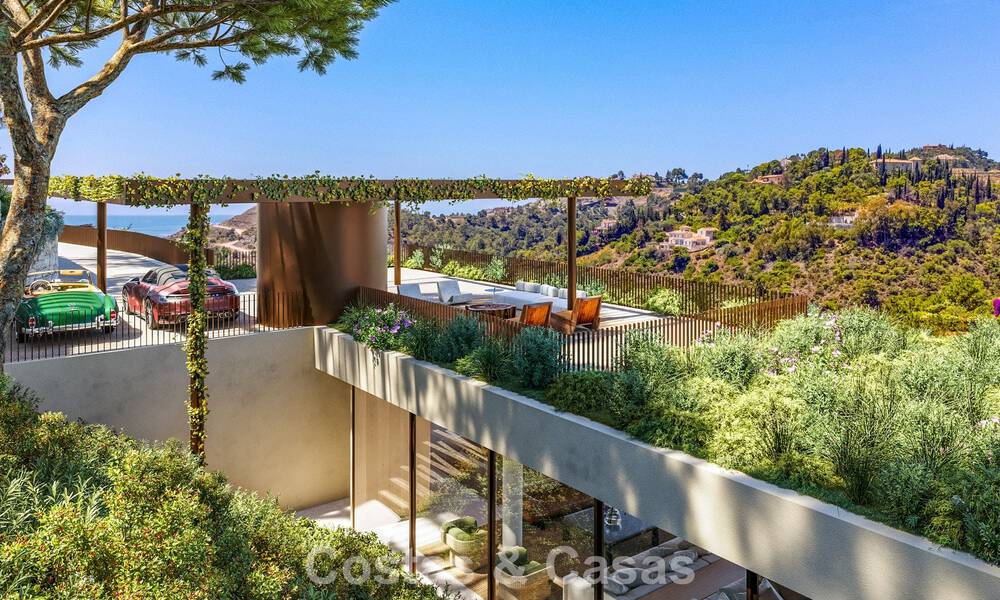 Villa de diseño de vanguardia con vistas panorámicas al mar en venta en El Madroñal, Marbella - Benahavís 801871