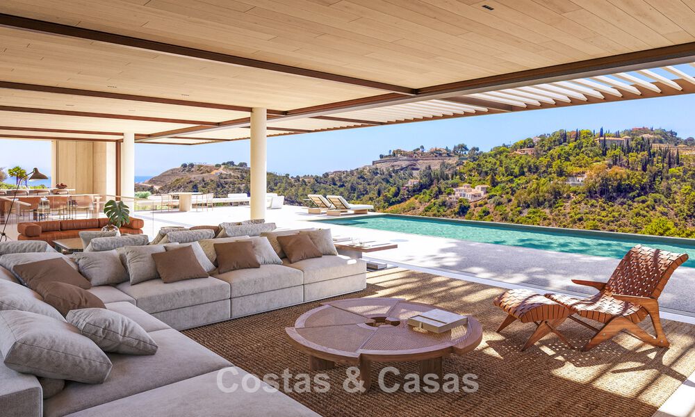 Villa de diseño de vanguardia con vistas panorámicas al mar en venta en El Madroñal, Marbella - Benahavís 801874
