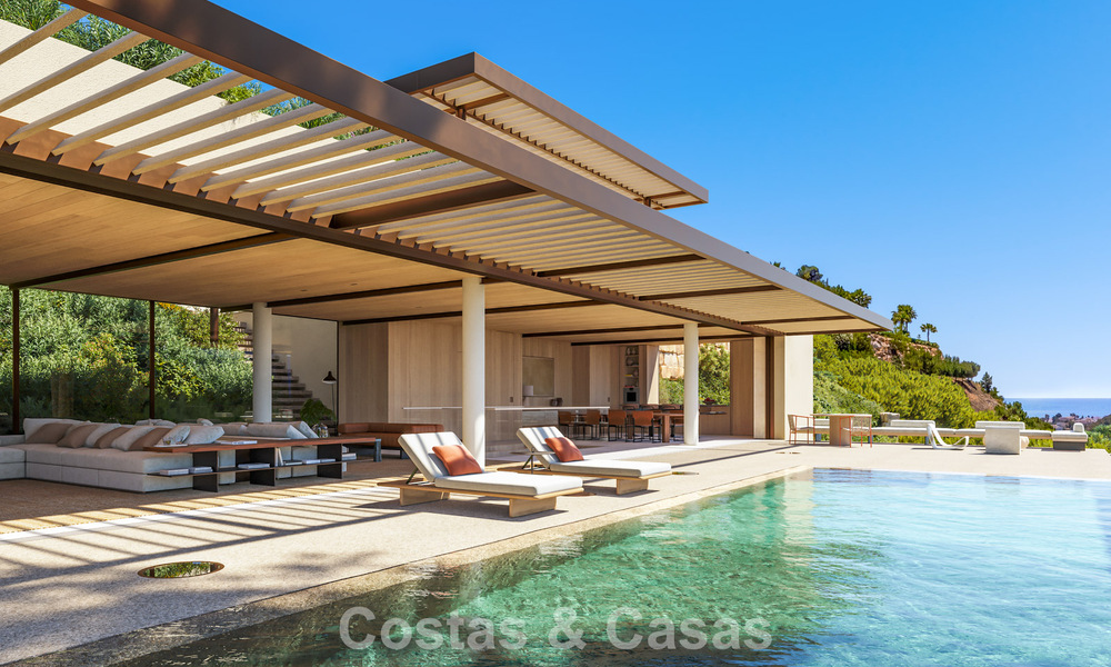 Villa de diseño de vanguardia con vistas panorámicas al mar en venta en El Madroñal, Marbella - Benahavís 801877