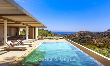 Villa de diseño de vanguardia con vistas panorámicas al mar en venta en El Madroñal, Marbella - Benahavís 801882