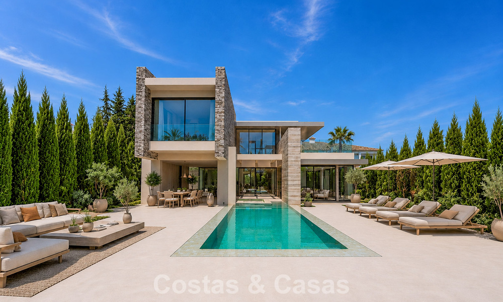 Nueva, exclusiva villa moderna lista para entrar a vivir en venta en una zona de playa cerca de San Pedro, Marbella 803593