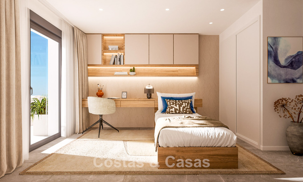 Apartamentos de obra nueva de lujo contemporáneo en venta junto al campo de golf en Estepona 803609