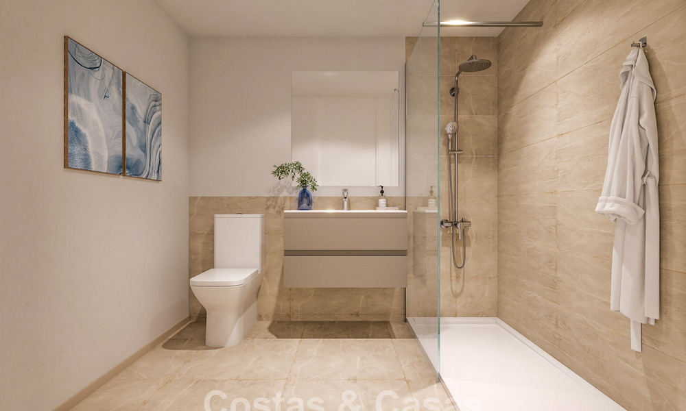 Apartamentos de obra nueva de lujo contemporáneo en venta junto al campo de golf en Estepona 803612