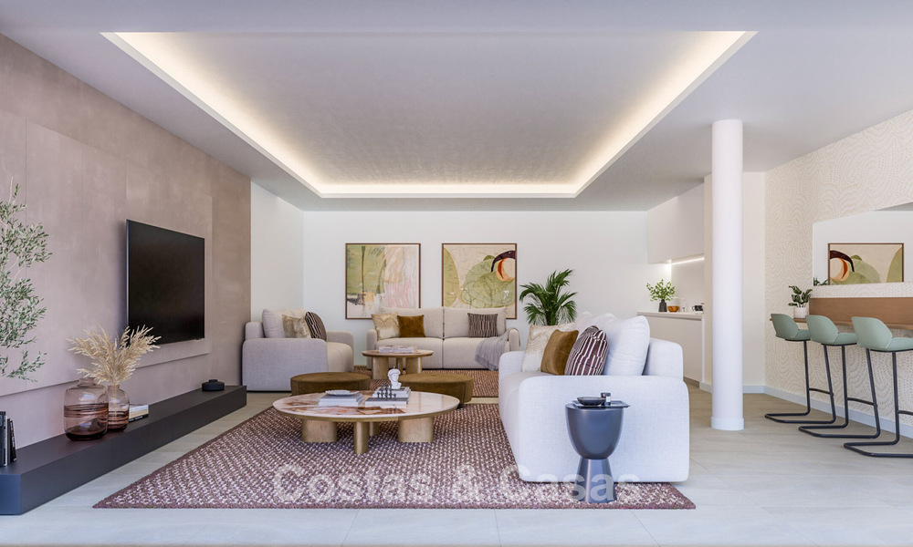 Apartamentos de obra nueva de lujo contemporáneo en venta junto al campo de golf en Estepona 803615