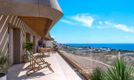 Apartamentos de lujo de nueva construcción con vistas panorámicas al mar en venta en La Cala de Mijas, Costa del Sol 804608