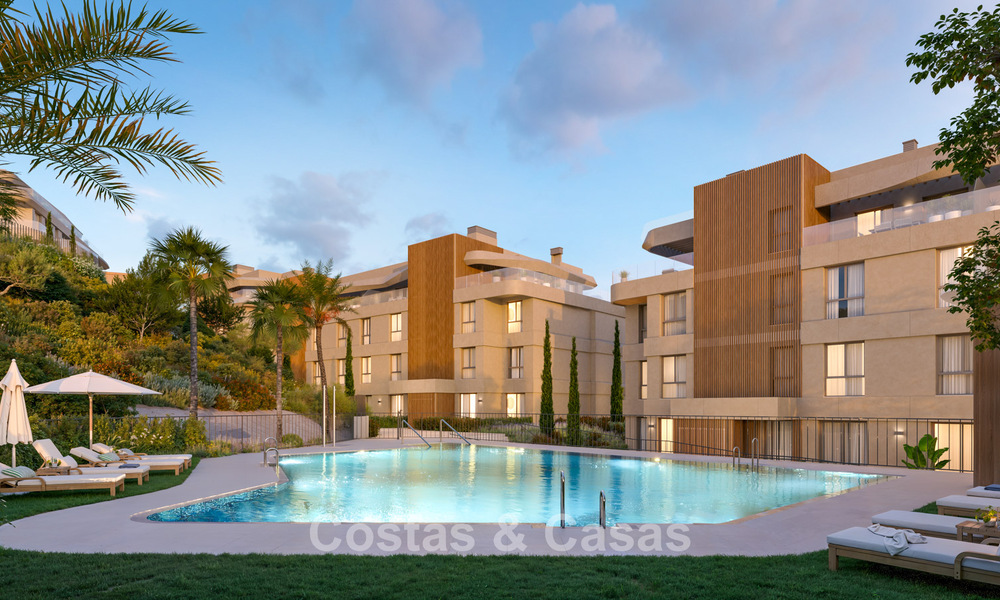 Apartamentos de lujo de nueva construcción con vistas panorámicas al mar en venta en La Cala de Mijas, Costa del Sol 804610