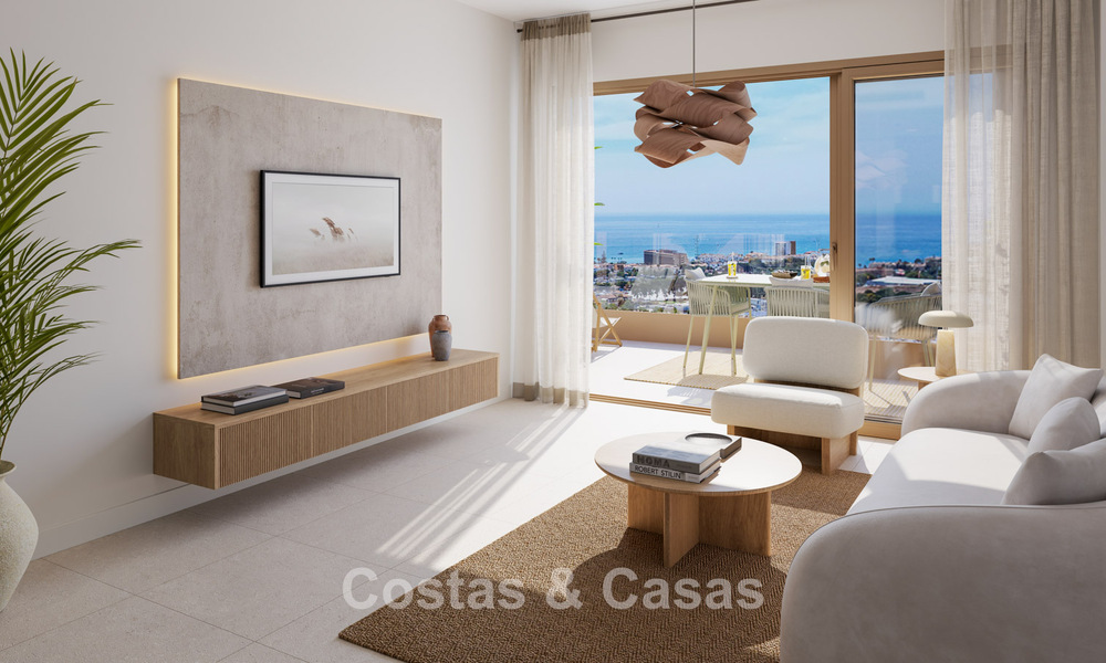 Apartamentos de lujo de nueva construcción con vistas panorámicas al mar en venta en La Cala de Mijas, Costa del Sol 804613