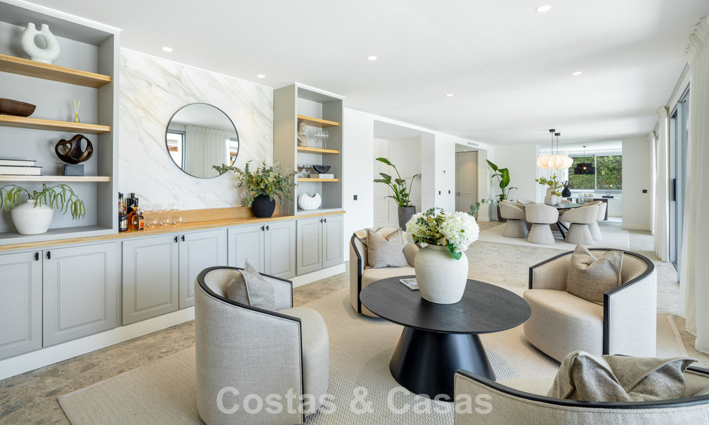 Villa española con interior moderno y un gran jardín en venta en la Nueva Milla de Oro en Benahavís entre Marbella y Estepona 804864