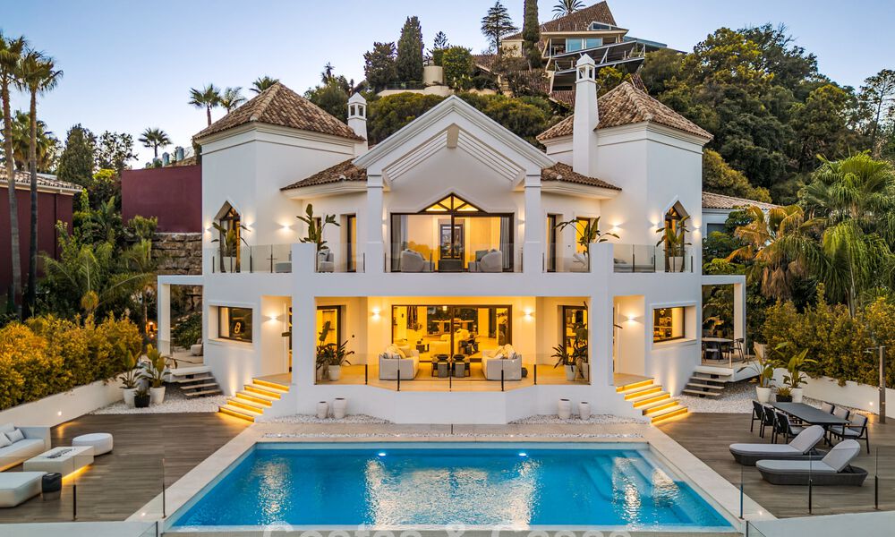 Villa de lujo de estilo mediterráneo contemporáneo en venta en una exclusiva comunidad cerrada en Marbella - Benahavís 805167