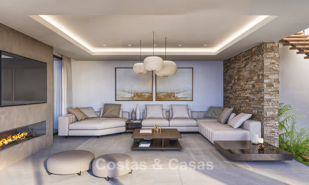 Villa de diseño vanguardista con espectaculares vistas al mar en venta en un exclusivo resort de golf en las colinas de Marbella - Benahavís 806647