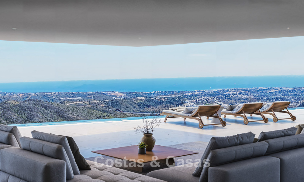 Villa de diseño vanguardista con espectaculares vistas al mar en venta en un exclusivo resort de golf en las colinas de Marbella - Benahavís 806649