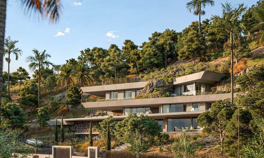 Villa de diseño vanguardista con espectaculares vistas al mar en venta en un exclusivo resort de golf en las colinas de Marbella - Benahavís 806653