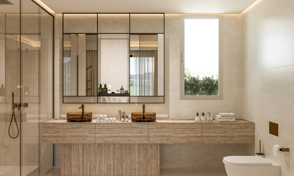 Villa contemporánea de nueva construcción en venta en el Valle del Golf de Nueva Andalucía, Marbella 806982