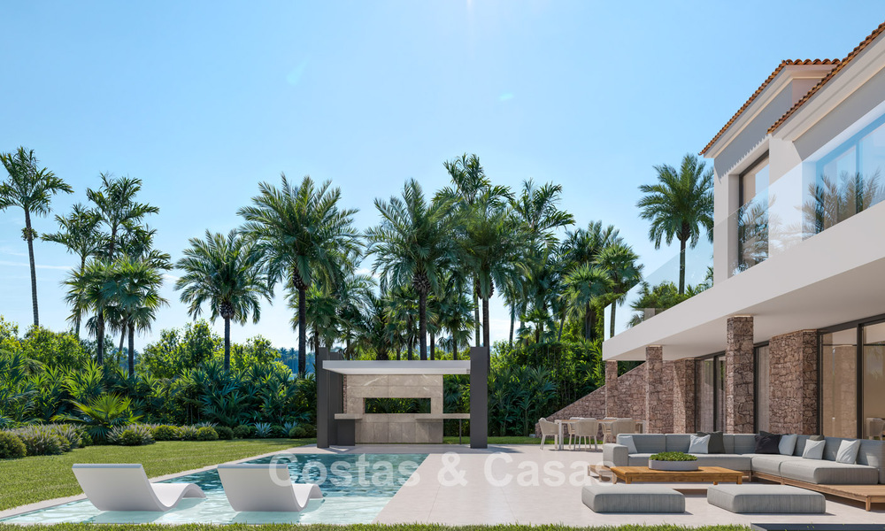 Villa contemporánea de nueva construcción en venta en el Valle del Golf de Nueva Andalucía, Marbella 806984