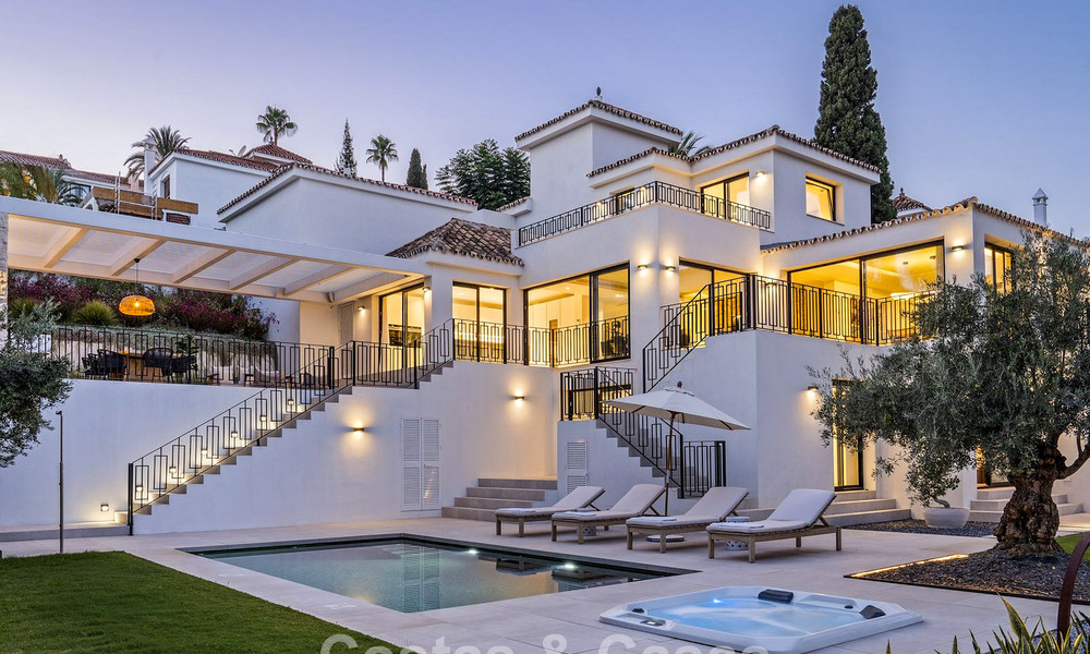 Villa modernizada de estilo mediterráneo contemporáneo en venta en el Valle del Golf de Nueva Andalucía, Marbella 808010