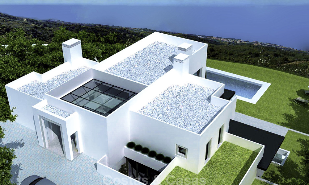 Villa de estilo moderno a la venta en Marbella con vistas panorámicas inimterrumpidas al mar 15825